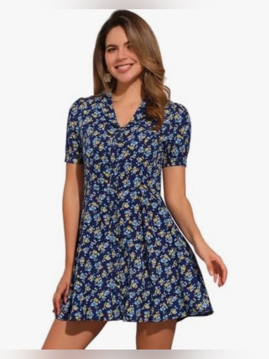 Allegra K Dresses & Skirts - Allegra K Women's Floral Shirt Dress Puff Sleeve Cottagecore NWT